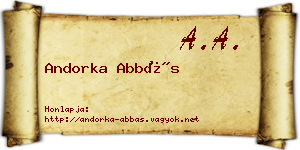 Andorka Abbás névjegykártya